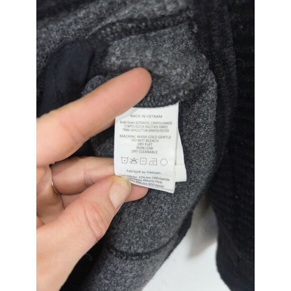 Prana Black Gray Striped Milana Wool-Blend Button-Up Cardigan Jacket Medium X1 - Picture 4 of 10